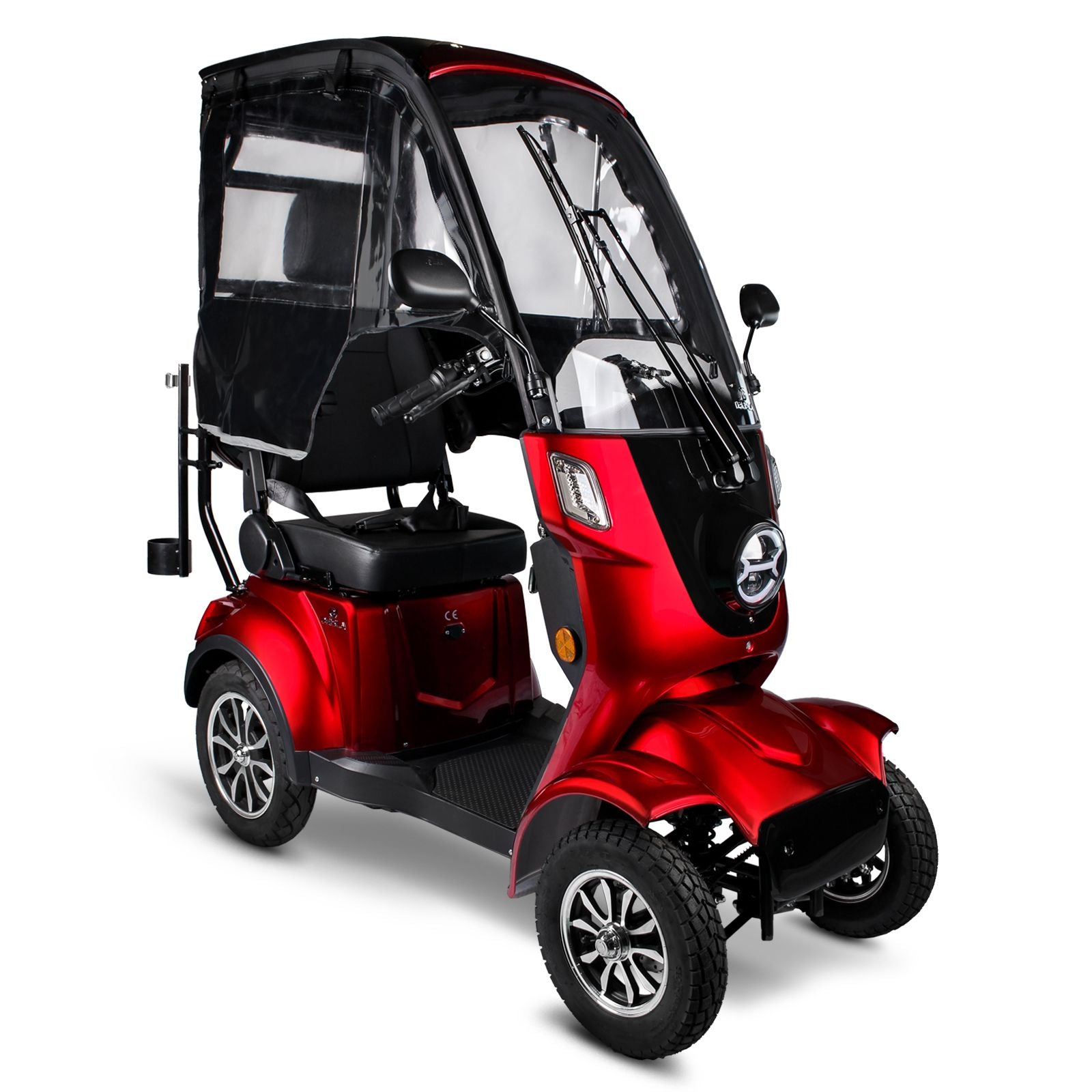 Deisla, Vierrad DS4 15 / 25 mit Dach und Wetterschutz, Lithium-Akku, Rot Deisla, Vierrad DS4 15 / 25 mit Dach und Wetterschutz, Lithium-Akku, Rot